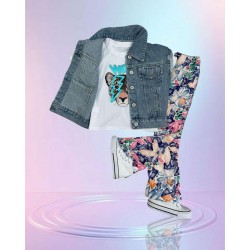 Flair broek met bloemen